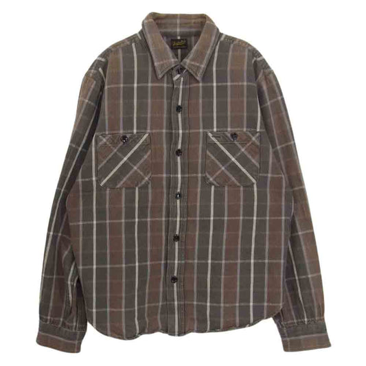 TENDERLOIN テンダーロイン T-HEAVY FLANNEL SHT ヘビーネル チェック 長袖 シャツ ブラウン系 M【中古】