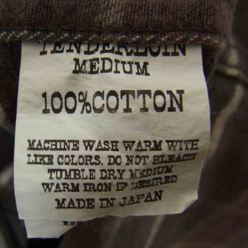 TENDERLOIN テンダーロイン T-HEAVY FLANNEL SHT ヘビーネル チェック 長袖 シャツ ブラウン系 M【中古】