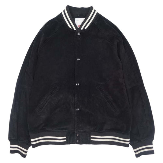 Supreme シュプリーム 17SS Suede Varsity Jacket スエード バーシティ ジャケット ブラック系 L【中古】