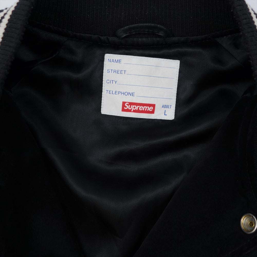 Supreme シュプリーム 17SS Suede Varsity Jacket スエード バーシティ ジャケット ブラック系 L【中古】