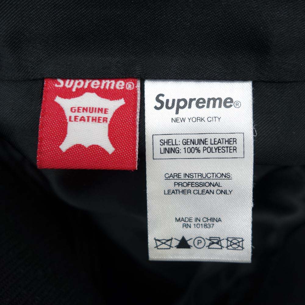 Supreme シュプリーム 17SS Suede Varsity Jacket スエード バーシティ ジャケット ブラック系 L【中古】