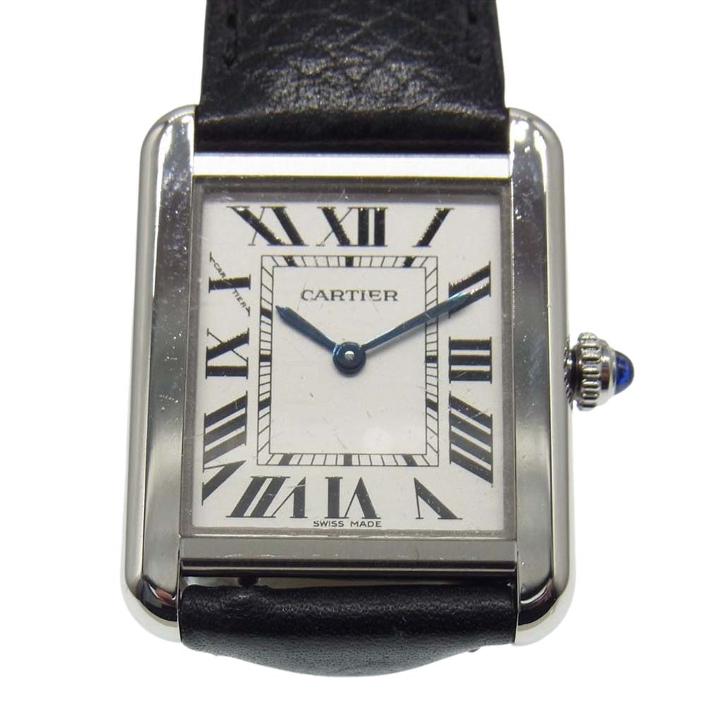 CARTIER カルティエ タンクソロ SM 3170 787504WX シルバー文字盤 ブラック系 表記無し【中古】