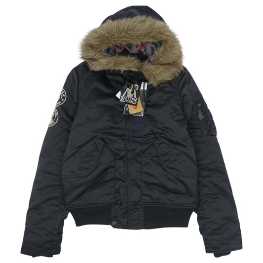 HYSTERIC GLAMOUR ヒステリックグラマー 0213AB05396 PRIMALOFT N-2B プリマロフト フライトジャケット ブラック系 M【新古品】【未使用】【中古】