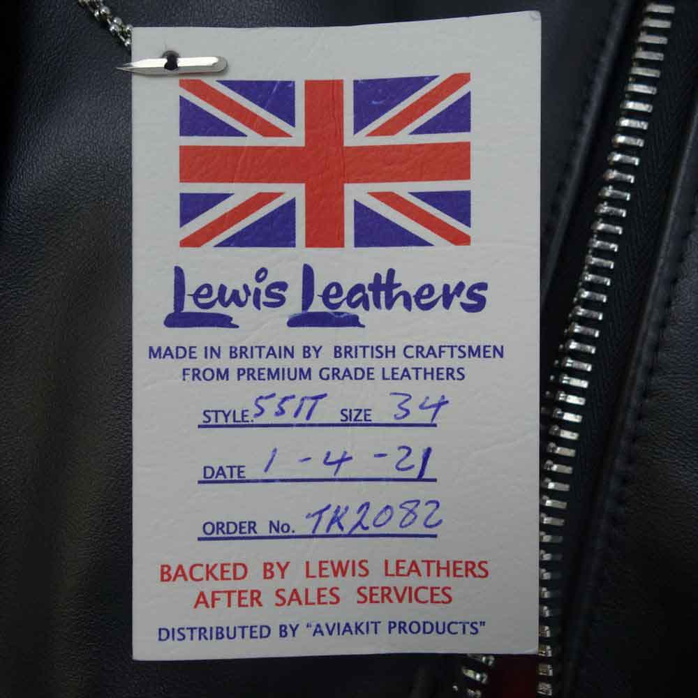 Lewis Leathers ルイスレザー 55IT DOMINATOR TIGHT FIT ドミネーター タイトフィット レザー ホースハイド ライダース ジャケット ブラック系 34【極上美品】【中古】
