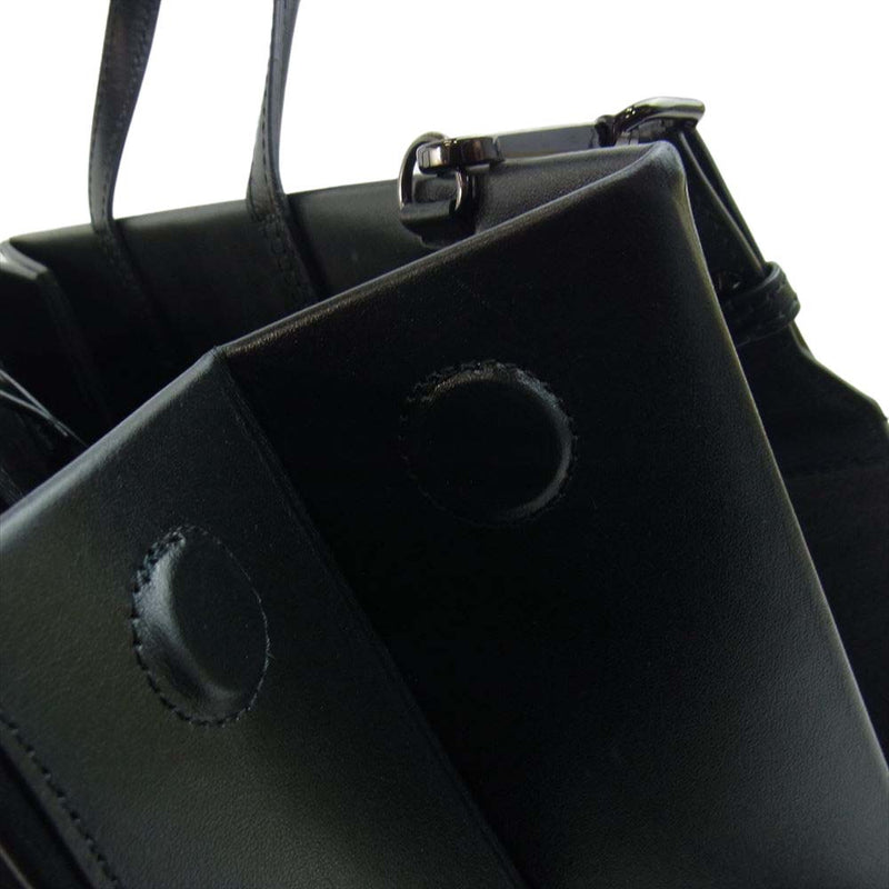 OFF-WHITE Virgil Abloh box bag Medium handbag leather black 2WAY