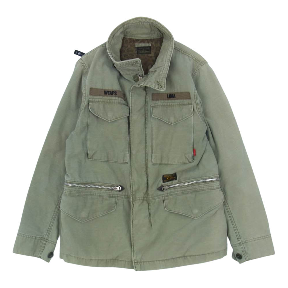WTAPS ダブルタップス 12AW 122GWDT-JKM03 M-65 ミリタリー ジャケット SIERRA レオパード裏地 YOU ARE MY SUNSHINE ライトグリーン系 3【中古】
