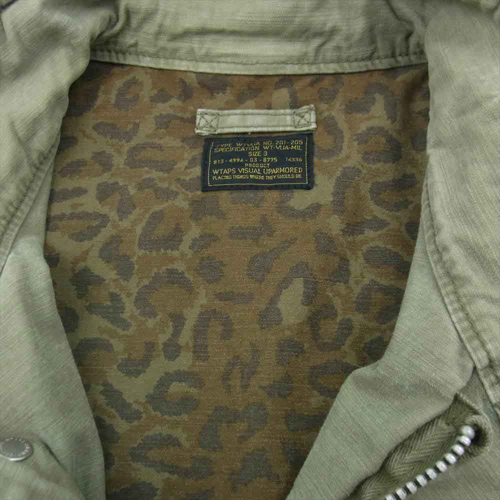 WTAPS ダブルタップス 12AW 122GWDT-JKM03 M-65 ミリタリー ジャケット SIERRA レオパード裏地 YOU ARE MY SUNSHINE ライトグリーン系 3【中古】