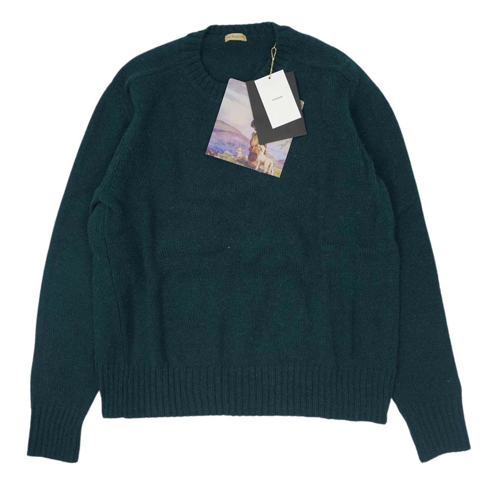 UNDERCOVER アンダーカバー 18AW USV4901 the shepherd 袖パッチ 刺繍 ローゲージラグランクルーニット グリーン系 2【新古品】【未使用】【中古】