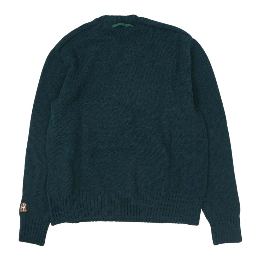 UNDERCOVER アンダーカバー 18AW USV4901 the shepherd 袖パッチ 刺繍 ローゲージラグランクルーニット グリーン系 2【新古品】【未使用】【中古】