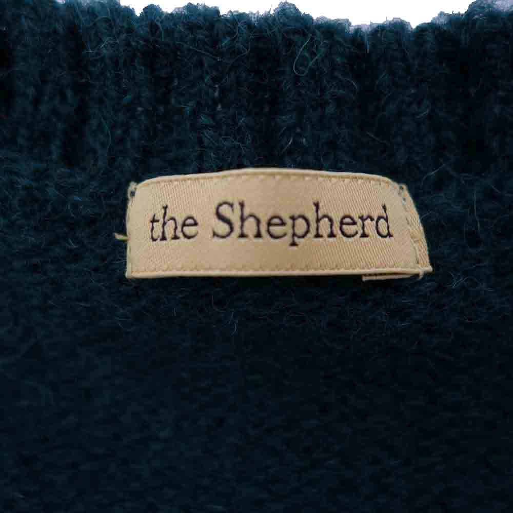 UNDERCOVER アンダーカバー 18AW USV4901 the shepherd 袖パッチ 刺繍 ローゲージラグランクルーニット グリーン系 2【新古品】【未使用】【中古】