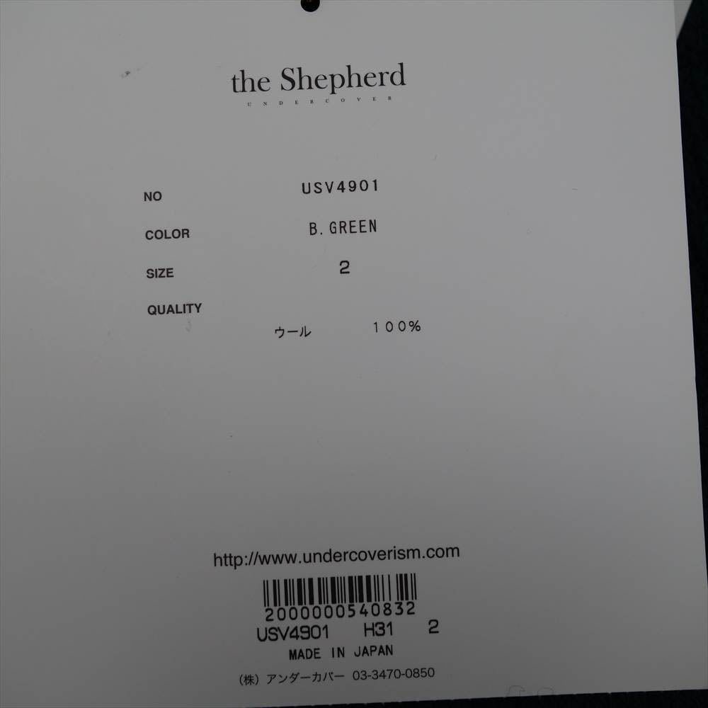 UNDERCOVER アンダーカバー 18AW USV4901 the shepherd 袖パッチ 刺繍 ローゲージラグランクルーニット グリーン系 2【新古品】【未使用】【中古】