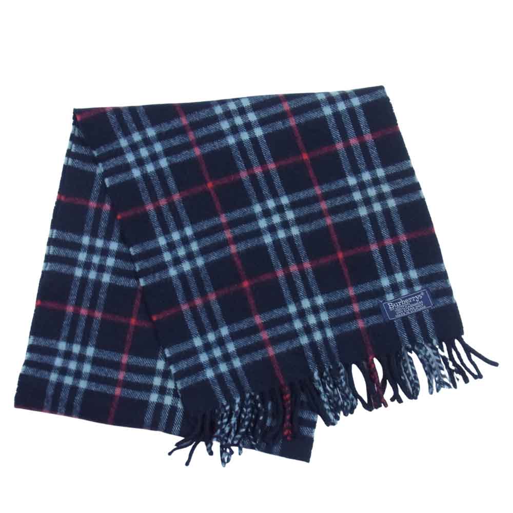 BURBERRY バーバリー ノバチェック カシミヤ マフラー ブラック系【中古】
