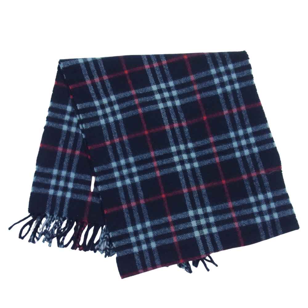 BURBERRY バーバリー ノバチェック カシミヤ マフラー ブラック系【中古】