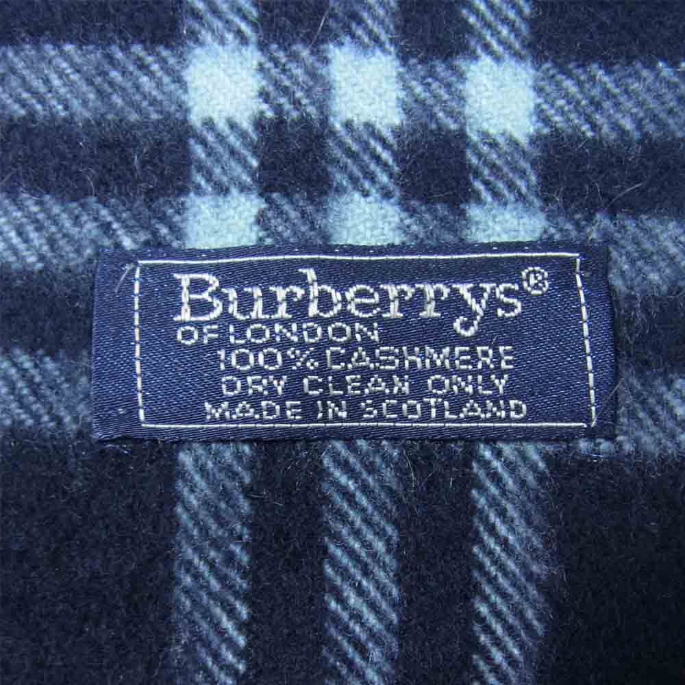BURBERRY バーバリー ノバチェック カシミヤ マフラー ブラック系【中古】