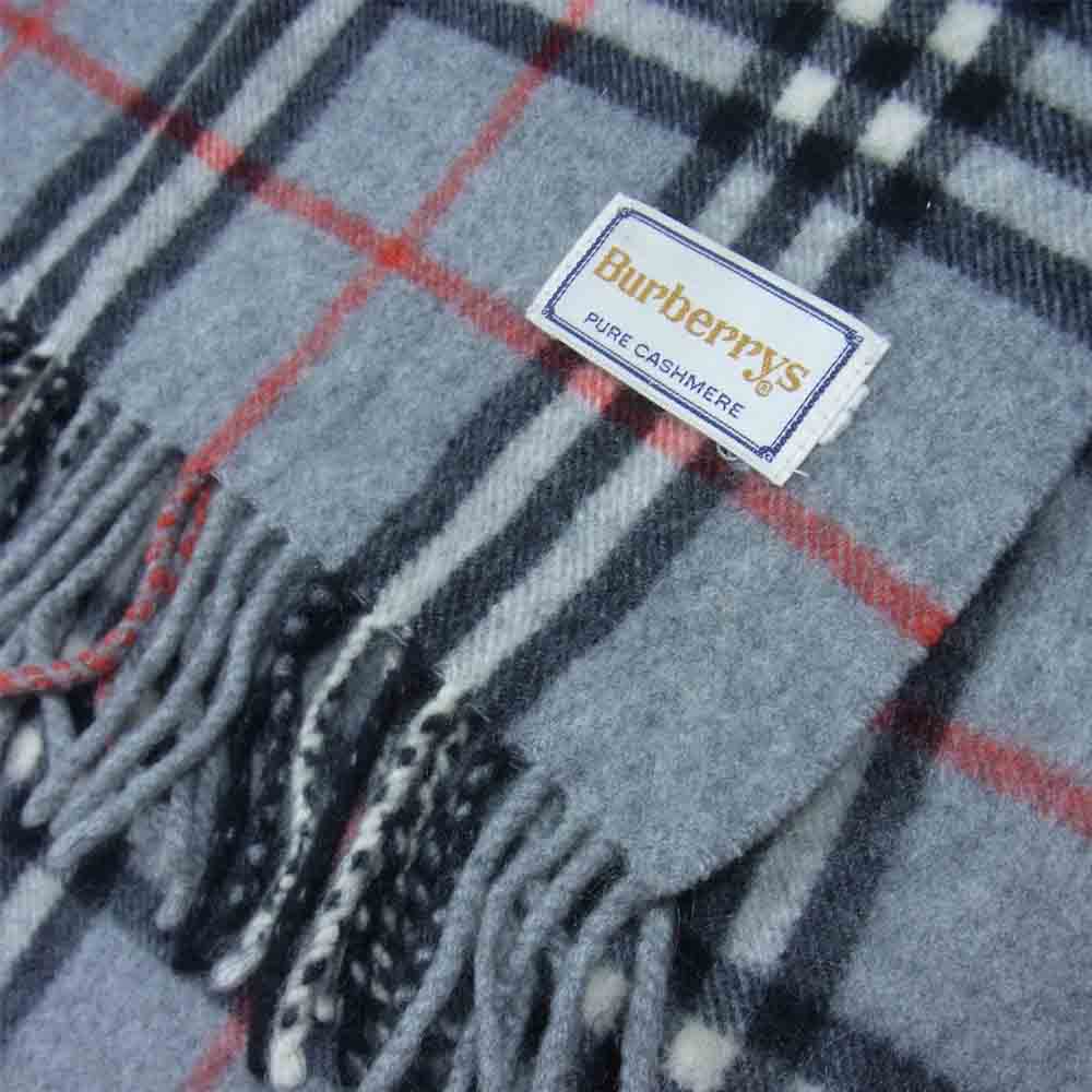 BURBERRY バーバリー ノバチェック カシミヤ マフラー グレー系【中古