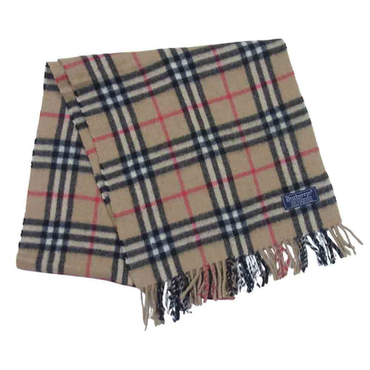 BURBERRY バーバリー ノバチェック カシミヤ マフラー ベージュ系【中古】