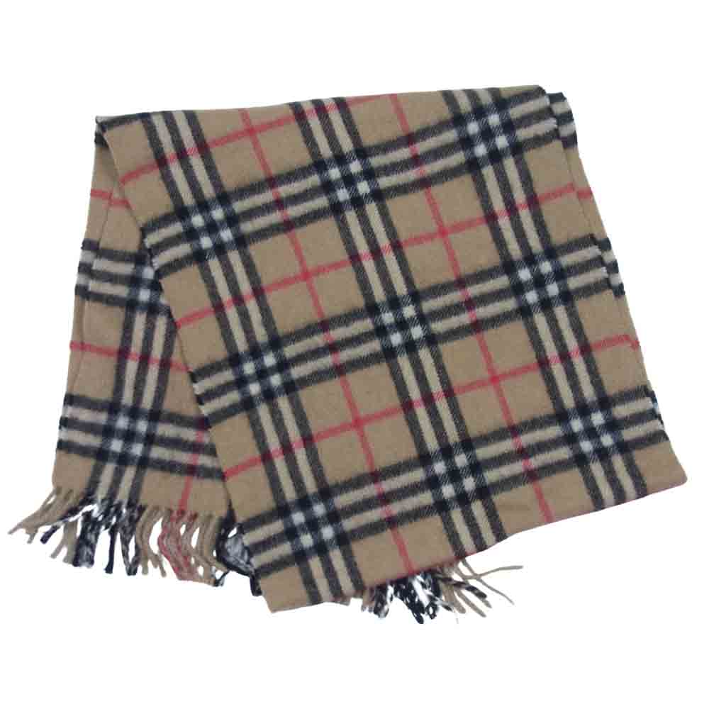 BURBERRY バーバリー ノバチェック カシミヤ マフラー ベージュ系【中古】