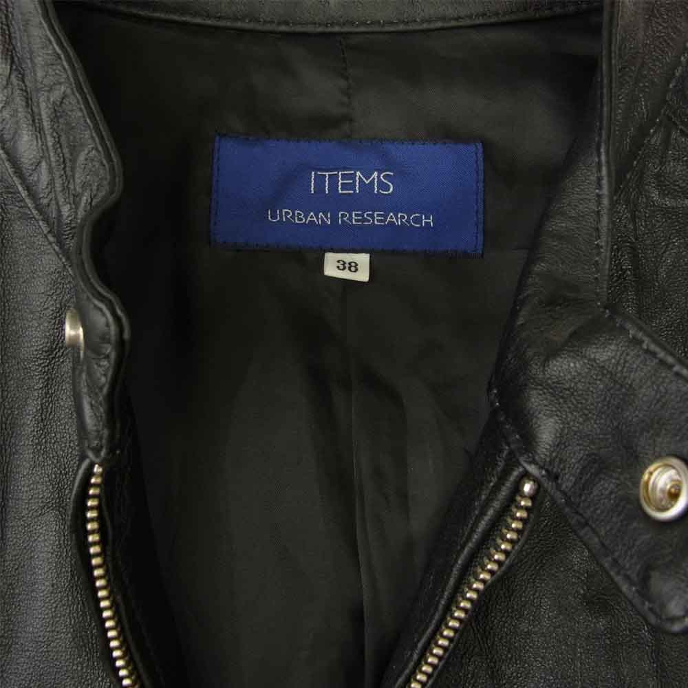 URBAN RESEARCH アーバンリサーチ WH73-17M006 豚革 シングル ピッグ レザー ライダース ジャケット ブラック系 38【中古】