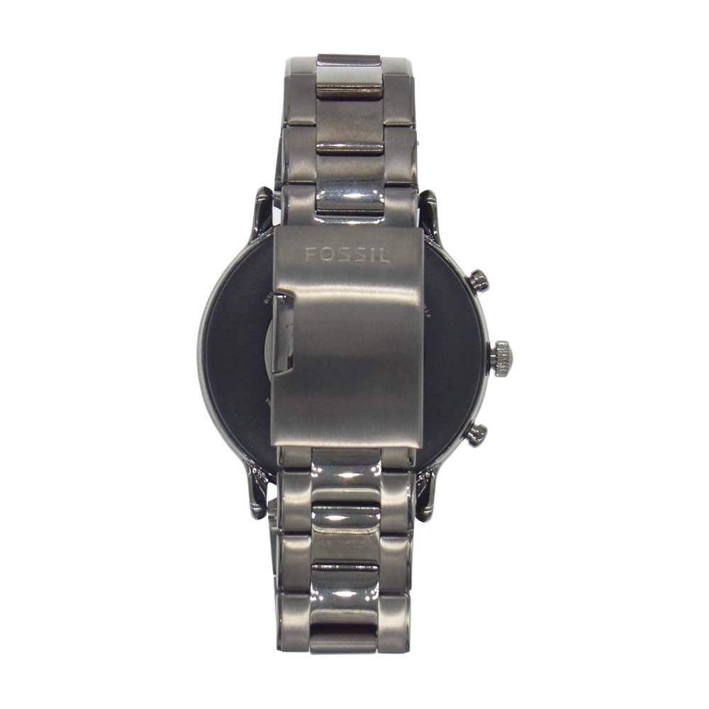 FOSSIL フォッシル FTW4025 THE CARLYLE HR ジェネレーション5 ガンメタ スマートウォッチ ブラック系【中古】