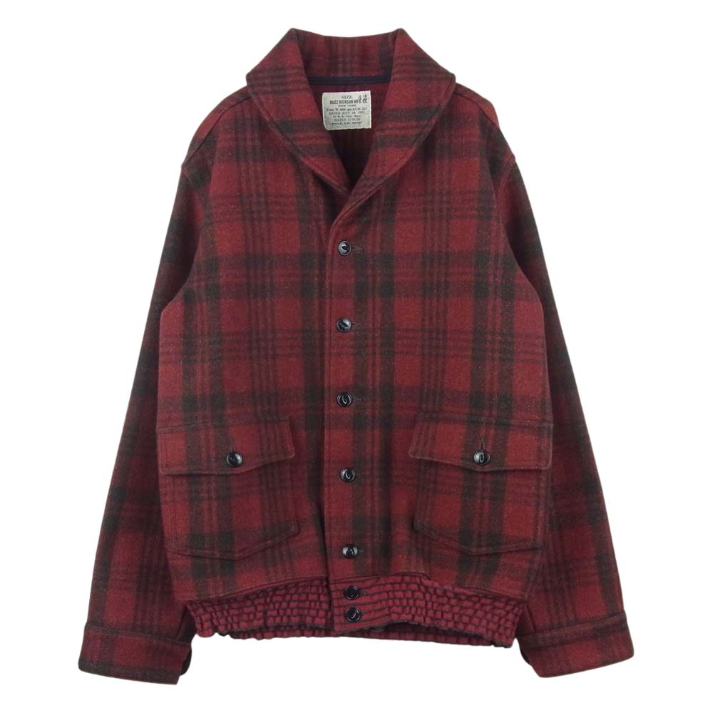 Buzz Rickson's バズリクソンズ ウール チェック プレイド ジャケット レッド系 42【中古】