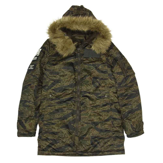 HYSTERIC GLAMOUR ヒステリックグラマー 0293AC01 PRIMALOFT N-3B 中綿プリマロフト ワッペン付き タイガーカモ ミリタリー コート マルチカラー系 S【美品】【中古】