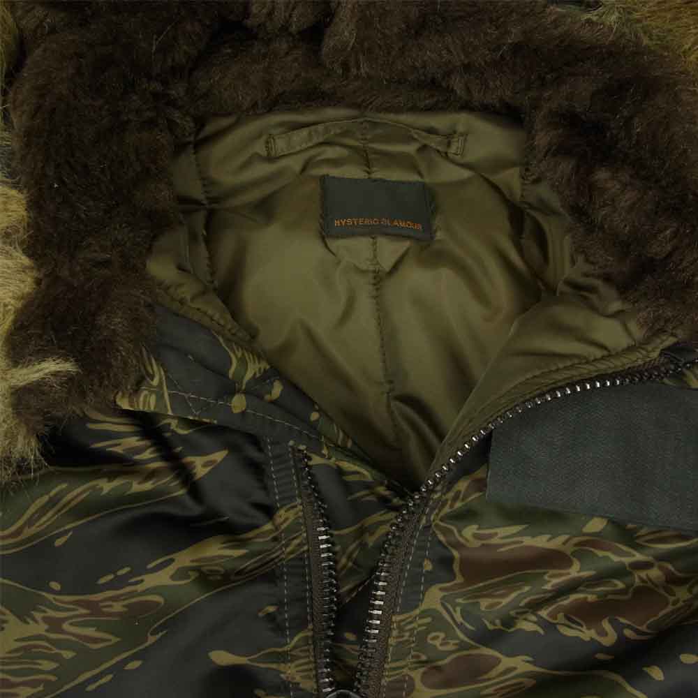 HYSTERIC GLAMOUR ヒステリックグラマー 0293AC01 PRIMALOFT N-3B 中綿プリマロフト ワッペン付き タイガーカモ ミリタリー コート マルチカラー系 S【美品】【中古】