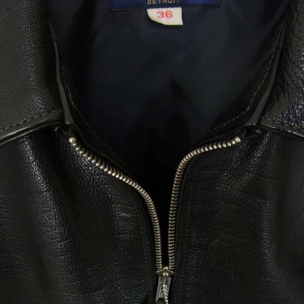 The REAL McCOY'S ザリアルマッコイズ BUCO ブコ ステアハイド 襟付き シングル ライダース ジャケット ブラック系 36【中古】