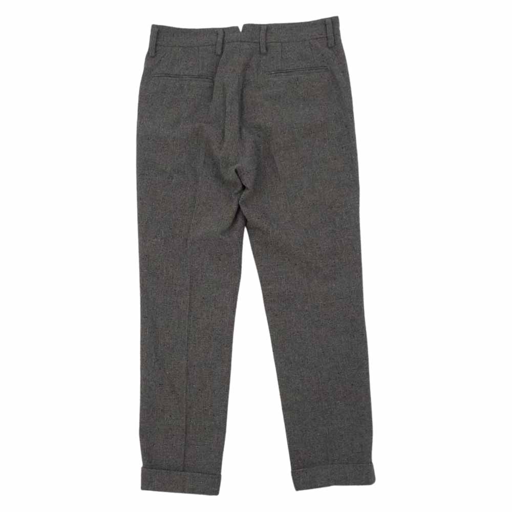 ハルシ 15AW シルク混 ネップ セットアップ スーツ ジャケット パンツ ライトブラウン系 L【極上美品】【中古】