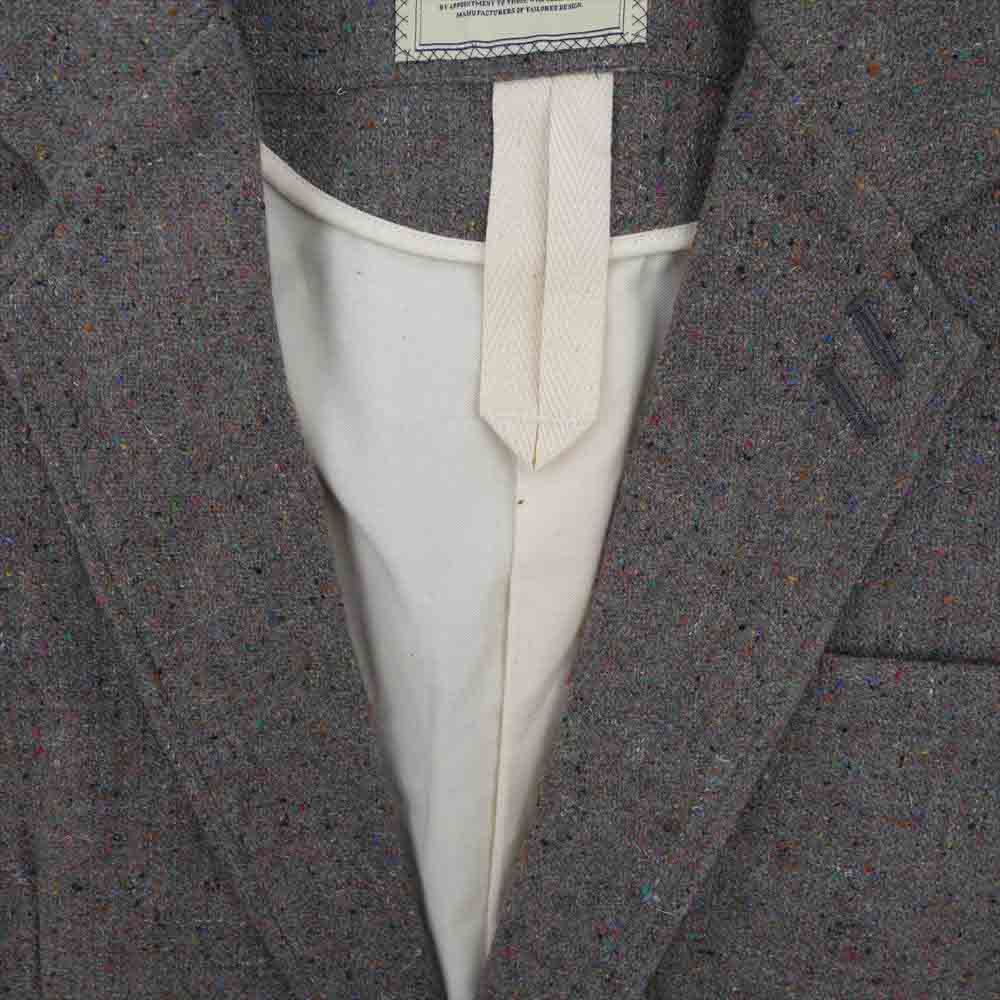 ハルシ 15AW シルク混 ネップ セットアップ スーツ ジャケット パンツ ライトブラウン系 L【極上美品】【中古】