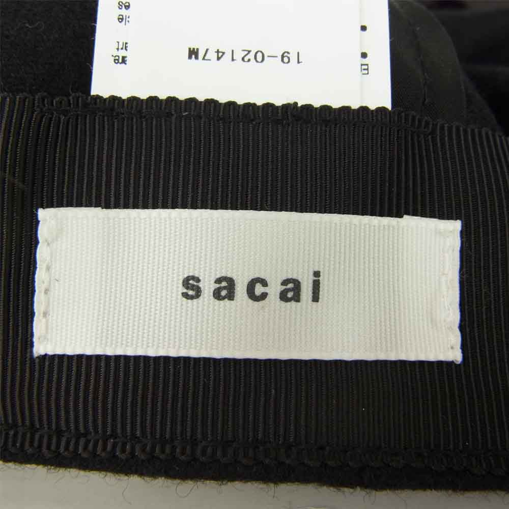 Sacai サカイ × Dr Woo 19AW 19-02147M ドクターウー スパイダー ロゴ 刺繍 ウール 6パネル キャップ ブラック系 OS【新古品】【未使用】【中古】