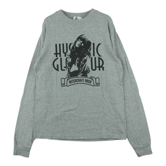 HYSTERIC GLAMOUR ヒステリックグラマー 0263CL04 ガールプリント 長袖 Tシャツ コットン 日本製 グレー系 S【中古】