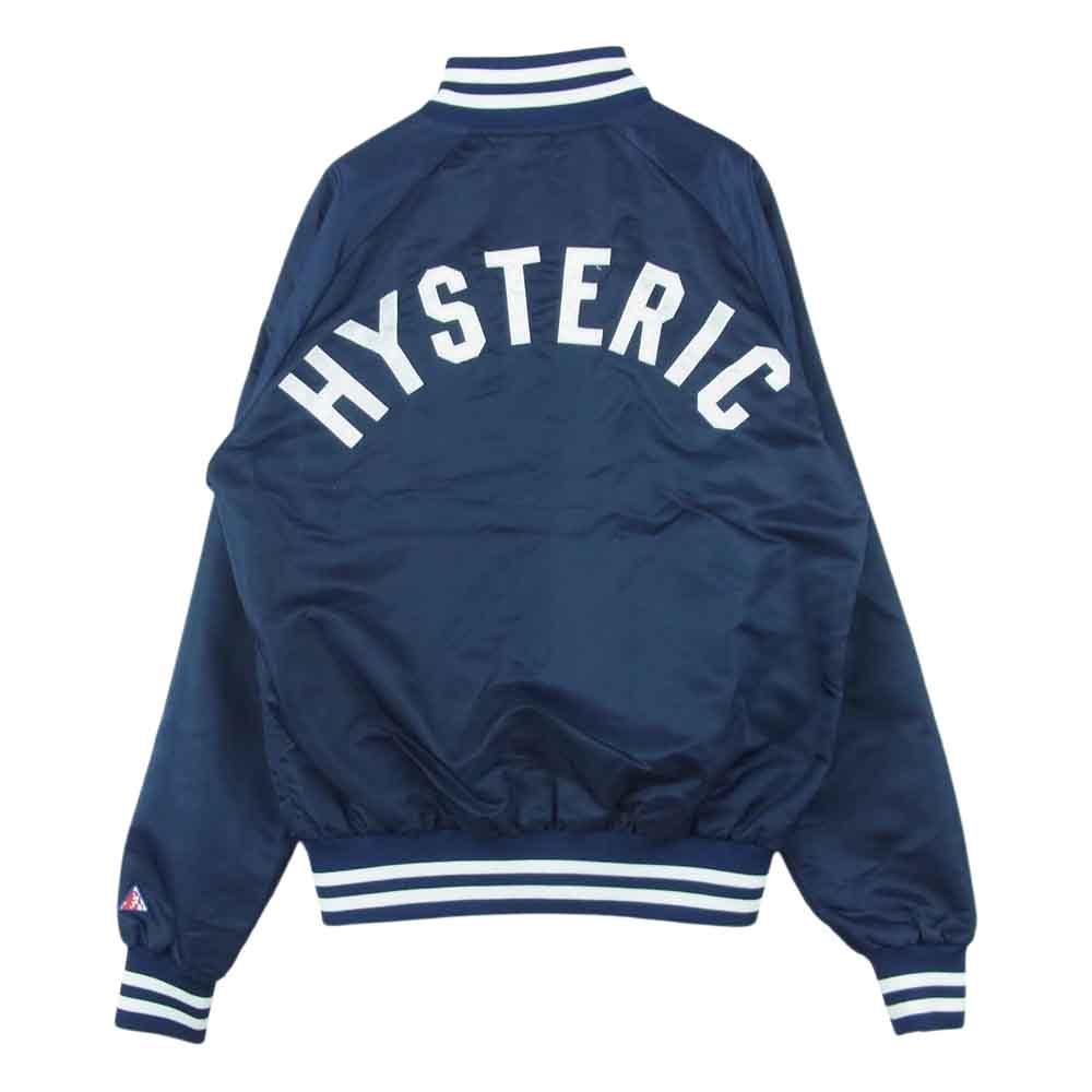 HYSTERIC GLAMOUR ヒステリックグラマー 02171AB14 バックアーチロゴ HYSTERIC-G 刺繍 ナイロン スタジャン ネイビー系 S【美品】【中古】