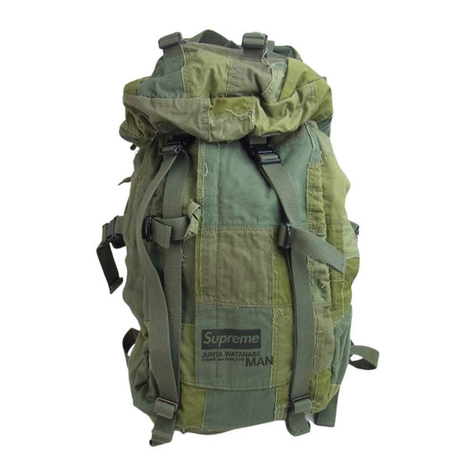 Supreme シュプリーム × JUNYA WATANABE 21AW Patchwork Backpack ジュンヤワタナベ パッチワーク バックパック オリーブ カーキ系【極上美品】【中古】