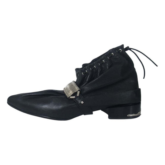 TOGA トーガ メタル 装飾 レザー ウエスタン ブーツ ブラック系 39【中古】