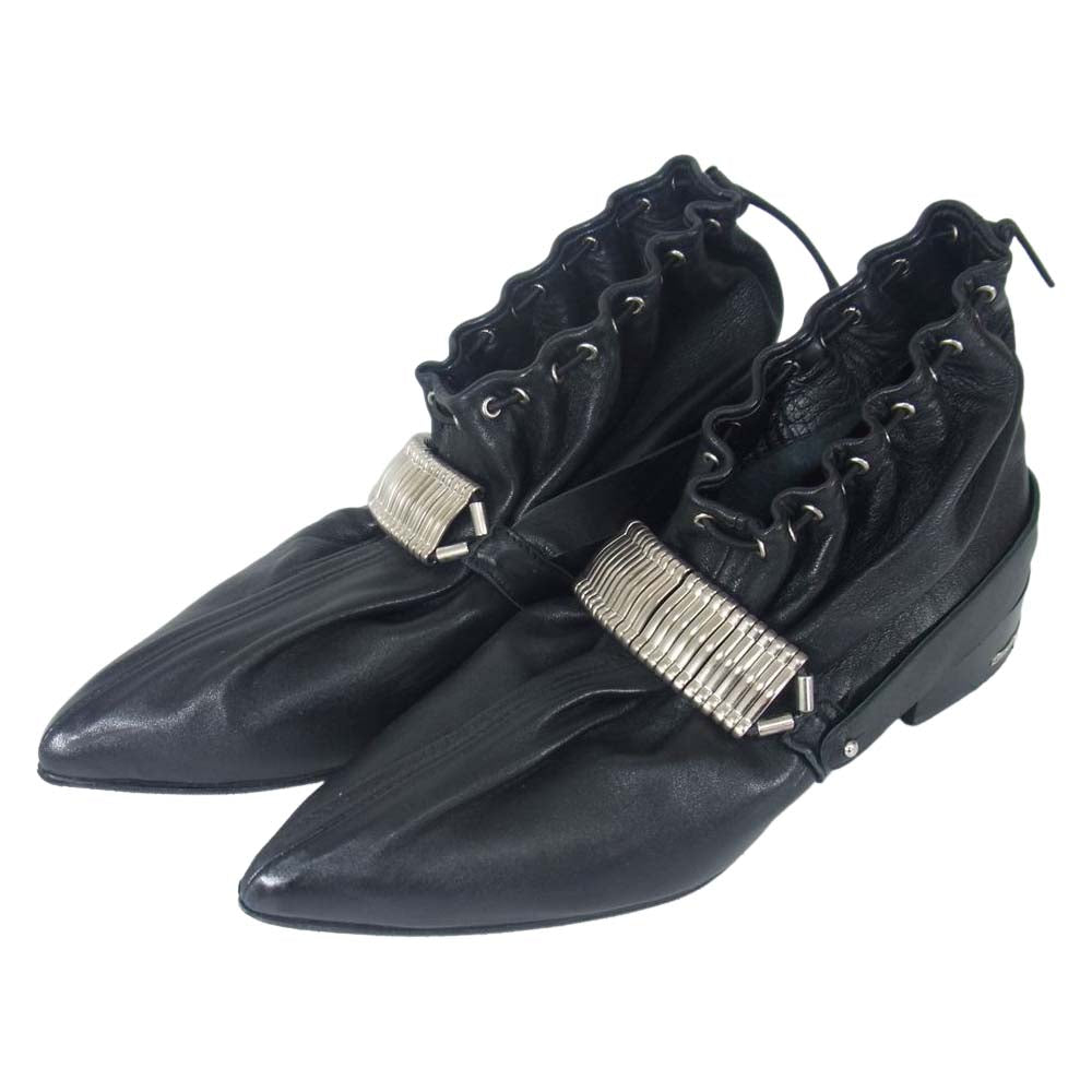 TOGA トーガ メタル 装飾 レザー ウエスタン ブーツ ブラック系 39【中古】