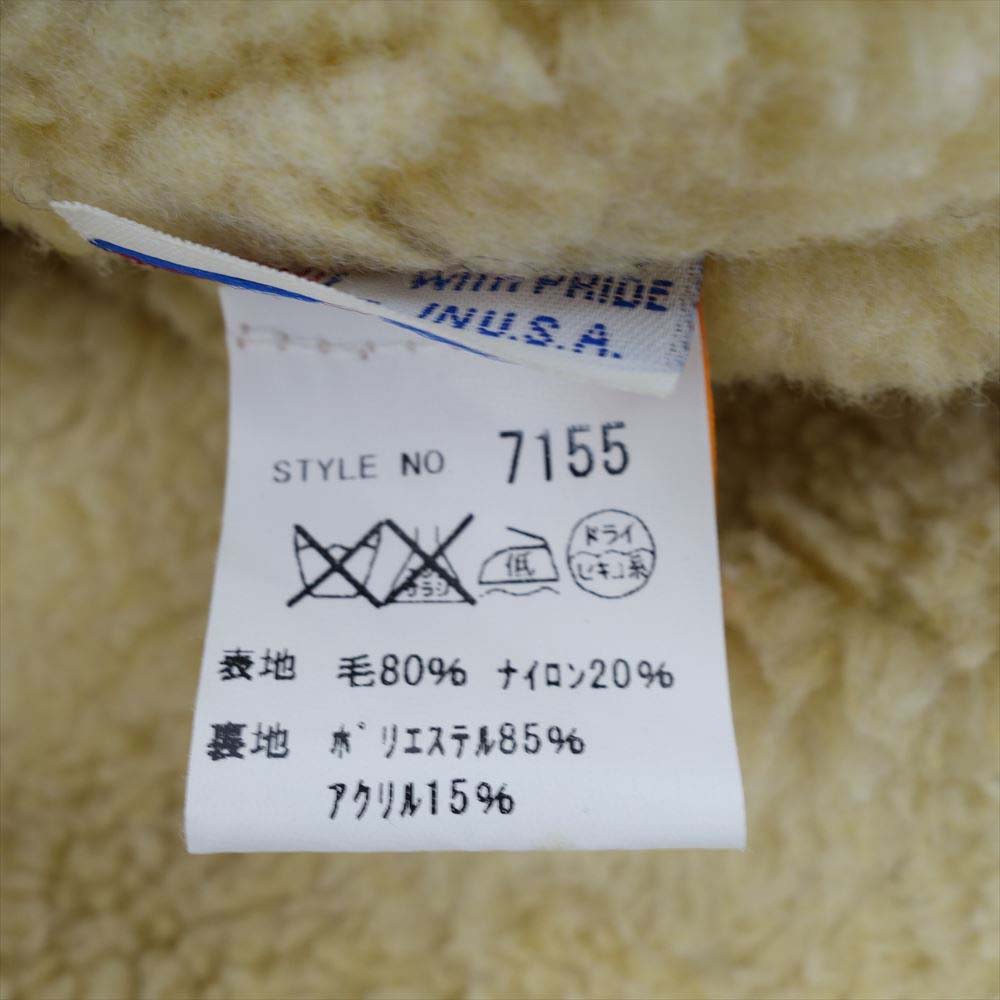 schott ショット ×BACK DROP バックドロップ USA製 クロスボーン RANCHER ウール ボア ベスト ブラック系 L【中古】