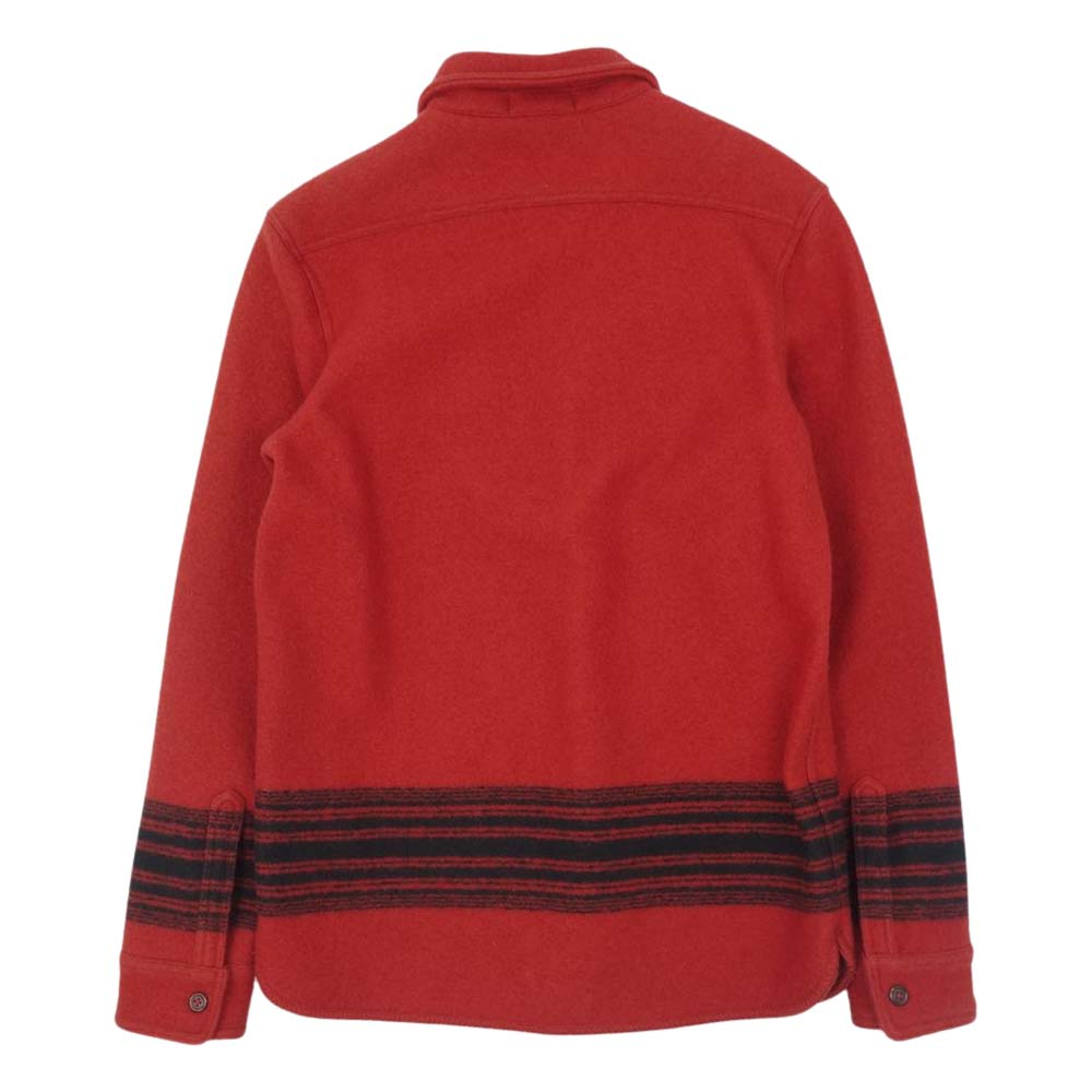 RRL ダブルアールエル NATIVE BORDER PATTERNE L/S WOOL SHIRTS ネイティブ ボーダー ウール シャツ レッド系 M【中古】