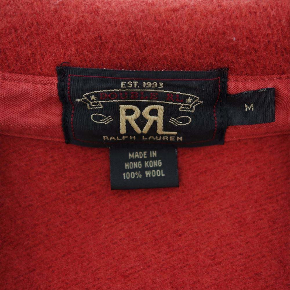 RRL ダブルアールエル NATIVE BORDER PATTERNE L/S WOOL SHIRTS ネイティブ ボーダー ウール シャツ レッド系 M【中古】
