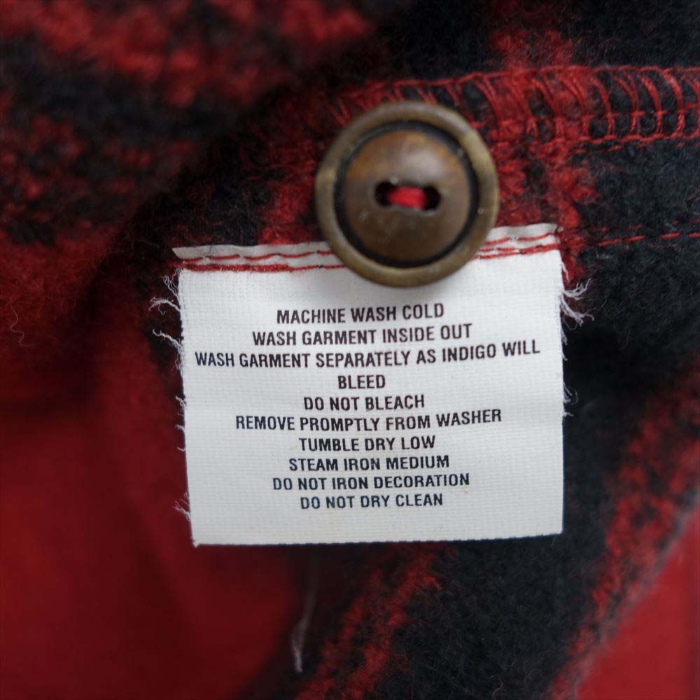 RRL ダブルアールエル NATIVE BORDER PATTERNE L/S WOOL SHIRTS ネイティブ ボーダー ウール シャツ レッド系 M【中古】