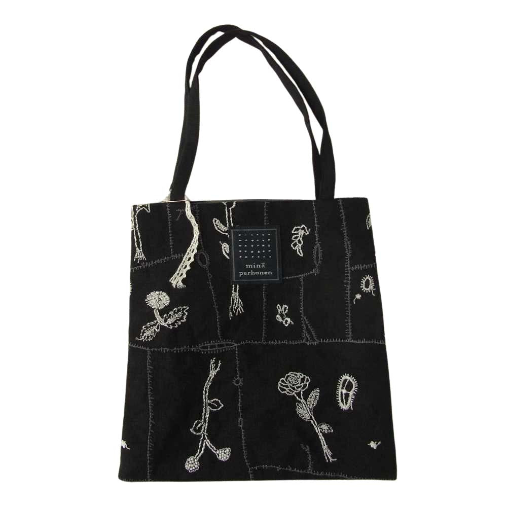 mina perhonen ミナペルホネン ws9188 garden patchwork ミニ バッグ ブラック系【新古品】【未使用】【中古】