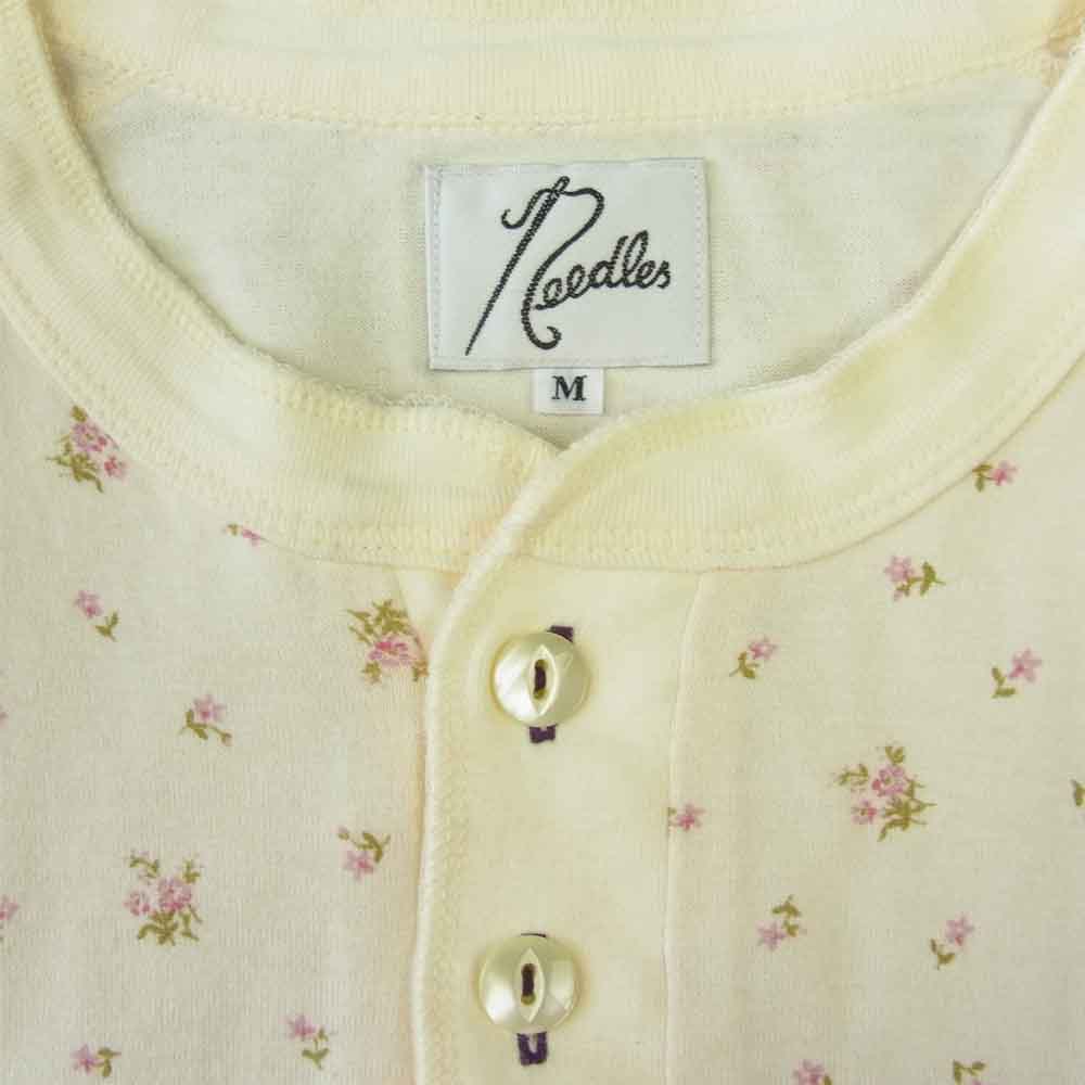 Needles ニードルス 小花柄 ヘンリーネック カットソー オフホワイト系 M【中古】