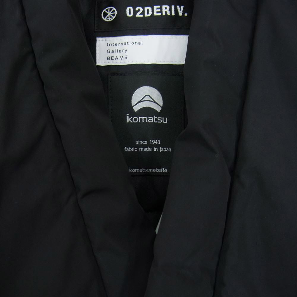 BEAMS ビームス 02DERIV. ツーディーライブ KOMATSU 別注 キモノカラー コート ブラック系 S【中古】