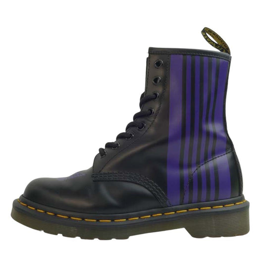 Dr.Martens ドクターマーチン × NEEDLES SPECIAL 8 HOLES STRIPE BOOT ニードルズ 8ホール ストライプ ブーツ ブラック系 UK4【中古】