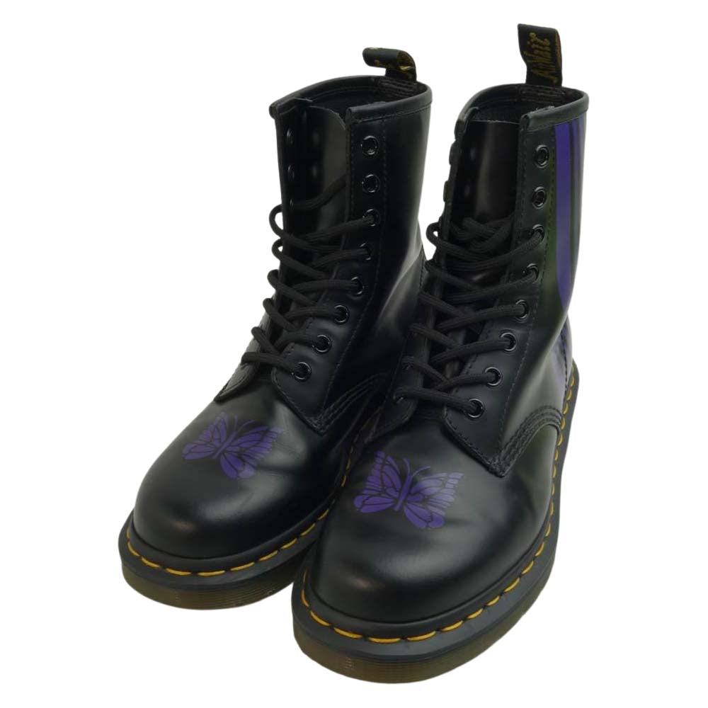 Dr.Martens ドクターマーチン × NEEDLES SPECIAL 8 HOLES STRIPE BOOT ニードルズ 8ホール ストライプ ブーツ ブラック系 UK4【中古】