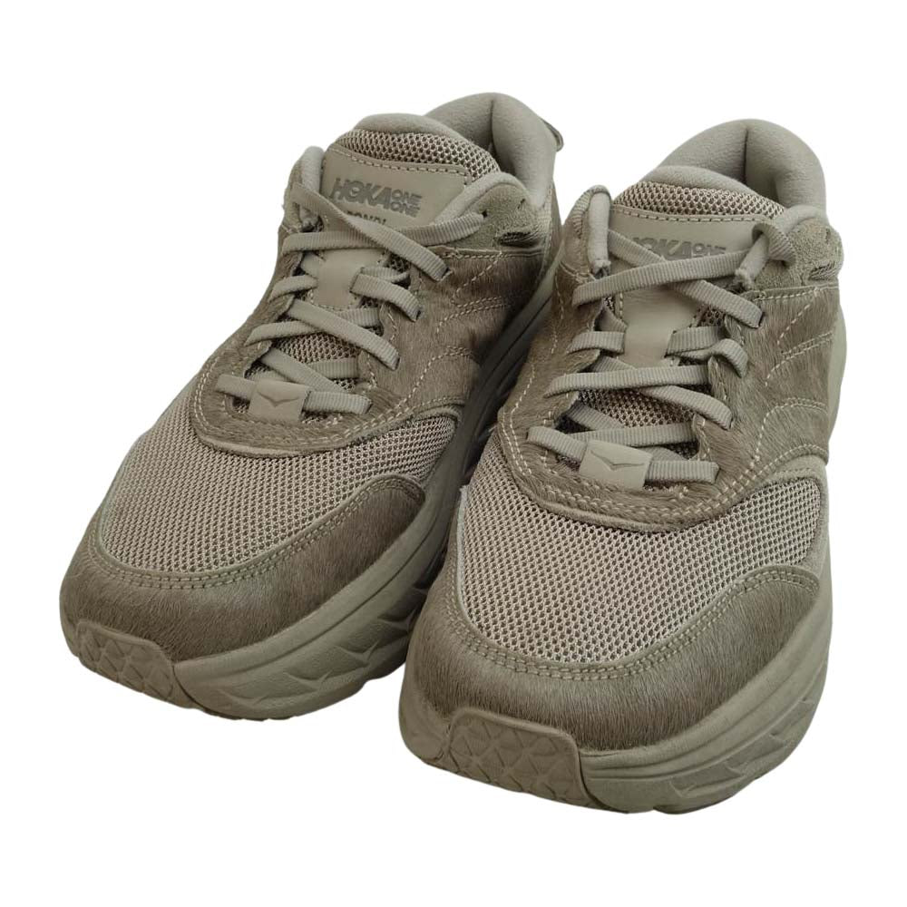 HOKA ONE ONE ホカ オネオネ × ENGINEERED GARMENTS F20021F BONDI L TAUPE エンジニアドガーメンツ ボンダイ ハラコ スエード ローカット スニーカー 25cm【中古】