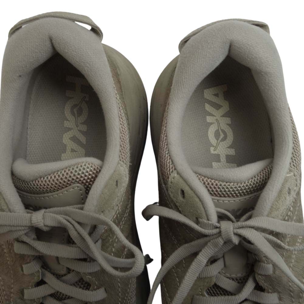 HOKA ONE ONE ホカ オネオネ × ENGINEERED GARMENTS F20021F BONDI L TAUPE エンジニアドガーメンツ ボンダイ ハラコ スエード ローカット スニーカー 25cm【中古】