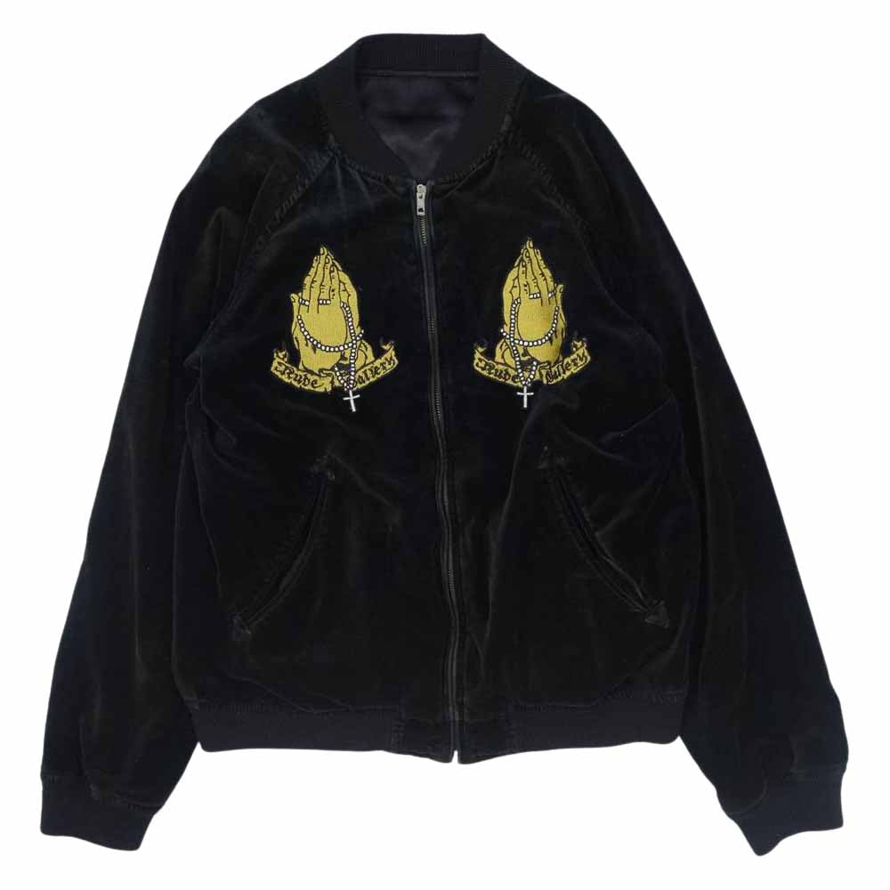 RUDE GALLERY ルードギャラリー MARIA SOUVENIR JKT マリア刺繍 リバーシブル ベロア スカジャン ブラック系【中古】