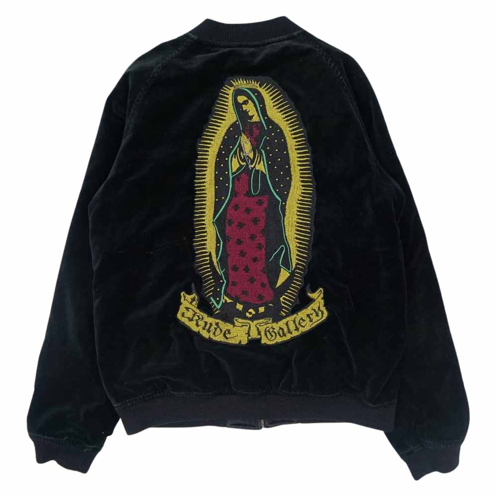 RUDE GALLERY ルードギャラリー MARIA SOUVENIR JKT マリア刺繍 リバーシブル ベロア スカジャン ブラック系【中古】