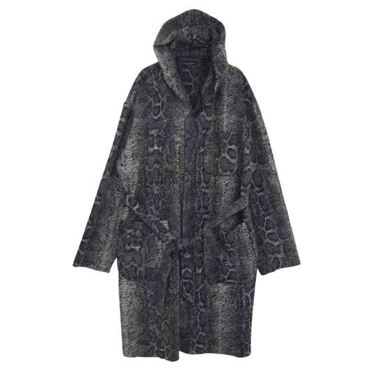 Engineered Garments エンジニアードガーメンツ 20AW knit robe snake スネーク ニット ローブ ガウン フード コート ブラック系 グレー系 S【中古】