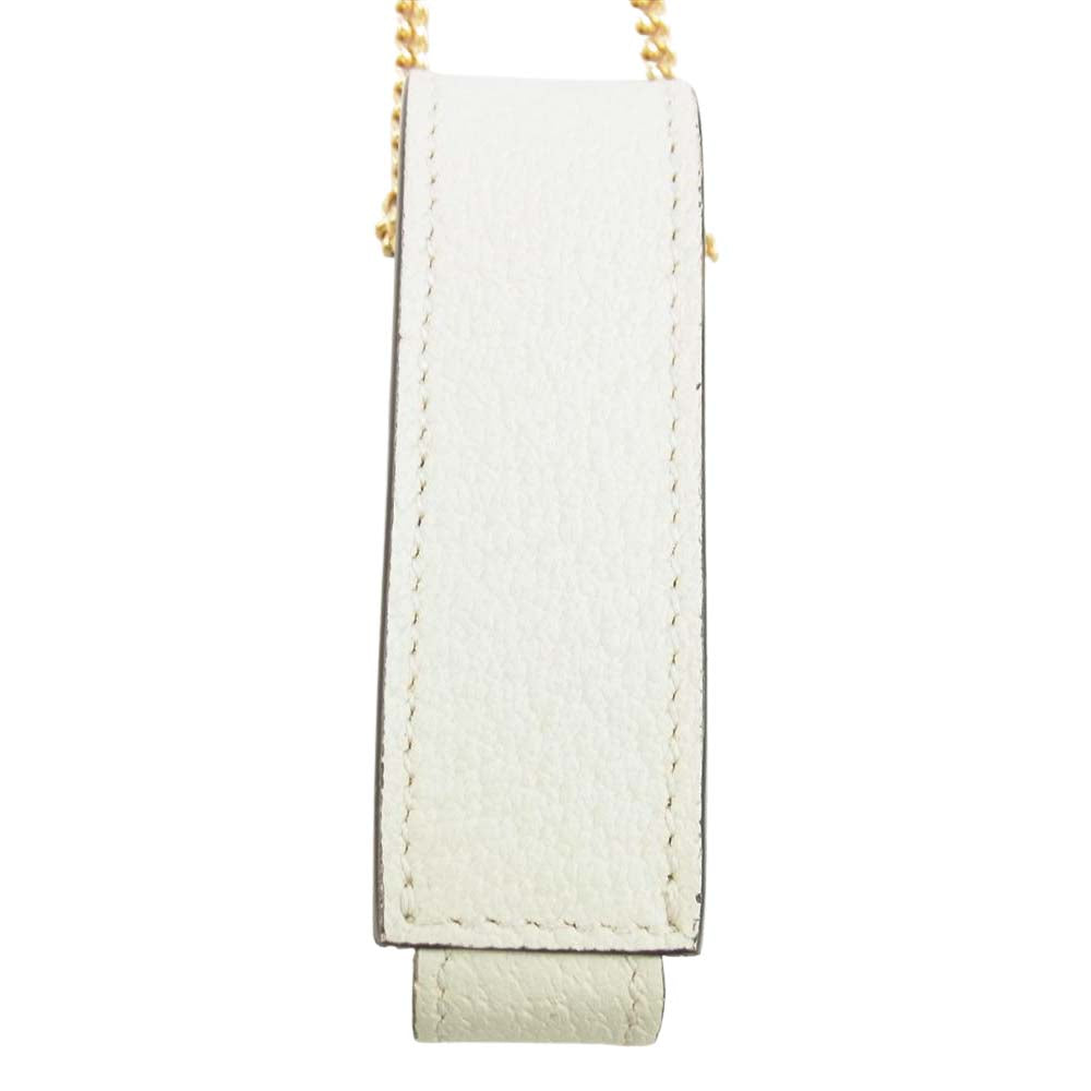 GUCCI グッチ ダブルG レザー シングル リップスティック ケース ペンダント ネックレス【新古品】【未使用】【中古】